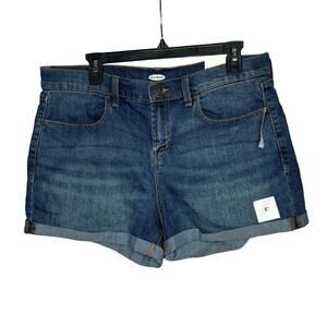 Old Navy 3" Cuffed Medium Wash Blue Denim Jean Summer Shorts Size 12 New